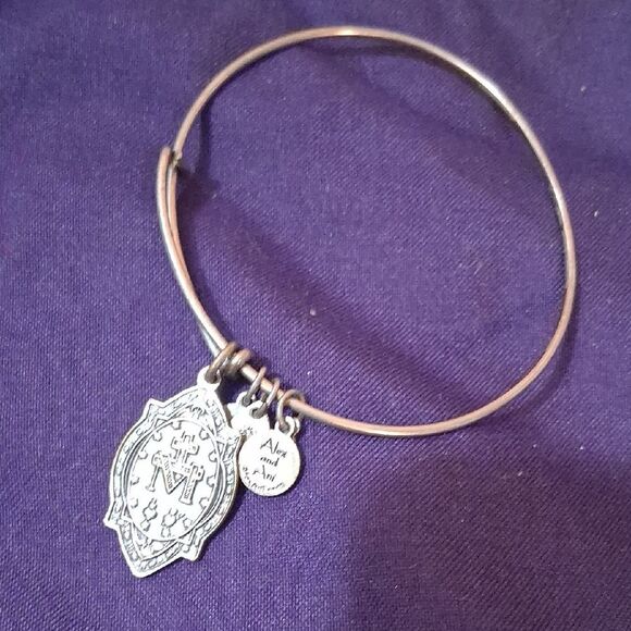 Alex & Ani Silver Charm Religious Bangle Bracelet - Picture 1 of 1